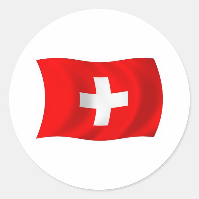 Redondo Adesivo da Bandeira da Suíça (Frente)