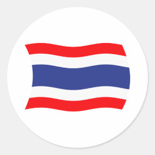 Redondo Adesivo da Bandeira da Tailândia