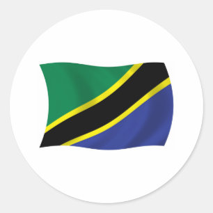 Redondo Adesivo da Bandeira da Tanzânia