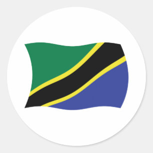 Redondo Adesivo da Bandeira da Tanzânia