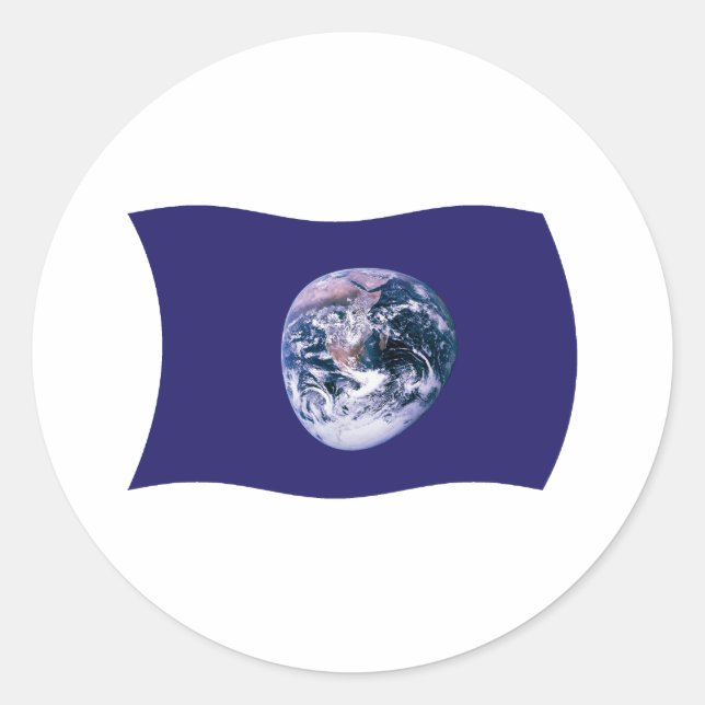Redondo Adesivo da Bandeira da Terra (Frente)