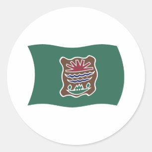 Redondo Adesivo da Bandeira da Tribo Abenaki