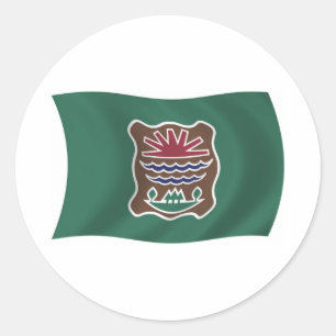 Redondo Adesivo da Bandeira da Tribo Abenaki