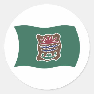 Redondo Adesivo da Bandeira da Tribo Abenaki