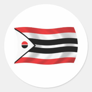 Redondo Adesivo da Bandeira da Tribo Arapaho