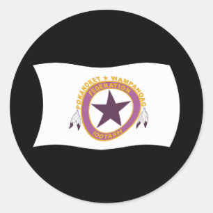 Redondo Adesivo da Bandeira da Tribo Wampanoag