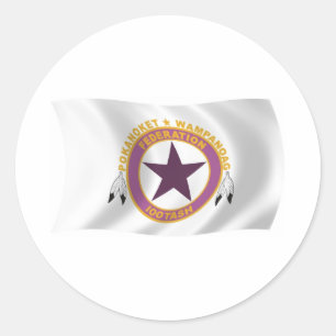 Redondo Adesivo da Bandeira da Tribo Wampanoag