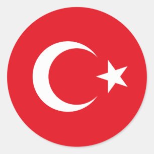 Redondo Adesivo da Bandeira da Turquia – Orgulho Turco