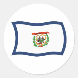 Redondo Adesivo da Bandeira da Virgínia Ocidental