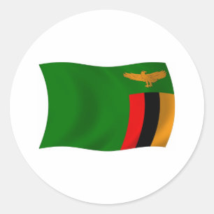Redondo Adesivo da Bandeira da Zâmbia