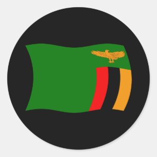 Redondo Adesivo da Bandeira da Zâmbia