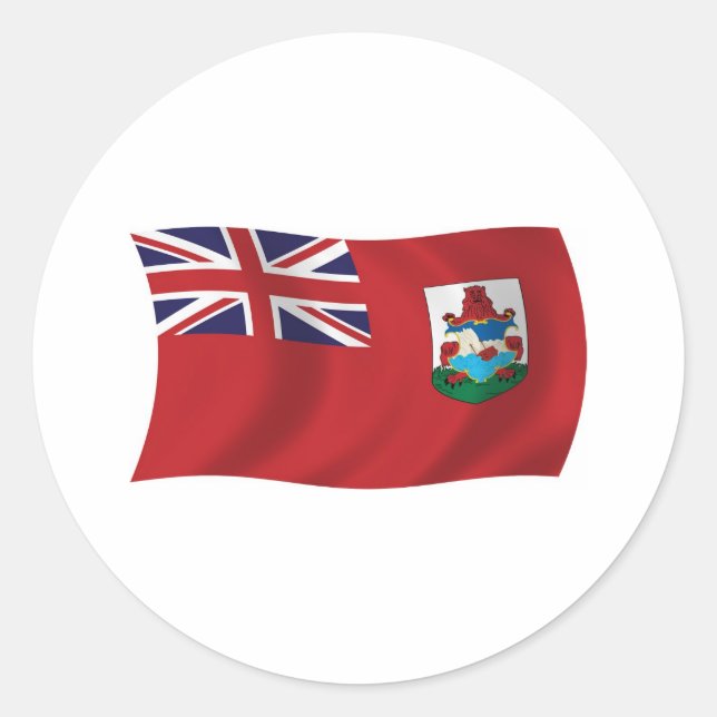 Redondo Adesivo da Bandeira das Bermudas (Frente)