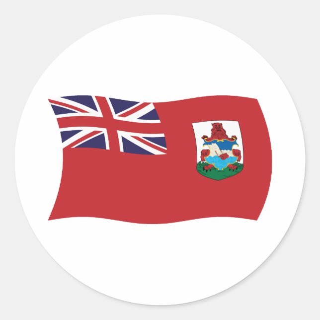 Redondo Adesivo da Bandeira das Bermudas (Frente)