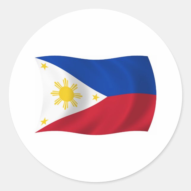 Redondo Adesivo da Bandeira das Filipinas (Frente)
