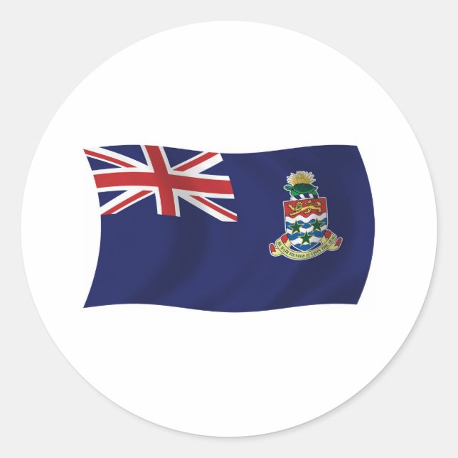 Redondo Adesivo da Bandeira das Ilhas Cayman (Frente)