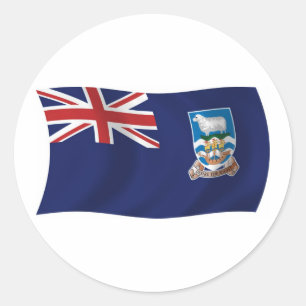 Redondo Adesivo da Bandeira das Ilhas Malvinas