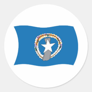 Redondo Adesivo da Bandeira das Ilhas Marianas do Norte