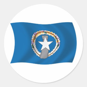 Redondo Adesivo da Bandeira das Ilhas Marianas do Norte