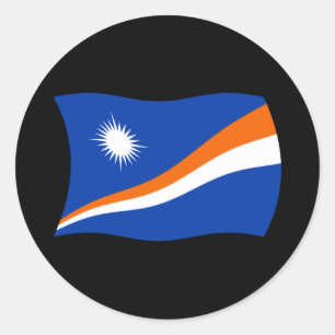 Redondo Adesivo da Bandeira das Ilhas Marshall