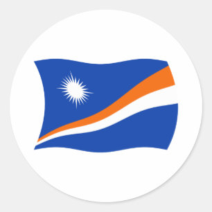 Redondo Adesivo da Bandeira das Ilhas Marshall
