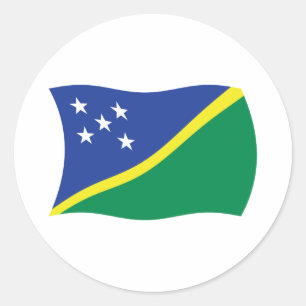 Redondo Adesivo da Bandeira das Ilhas Salomão