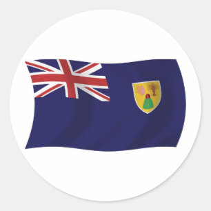 Redondo Adesivo da Bandeira das Ilhas Turcas e Caicos