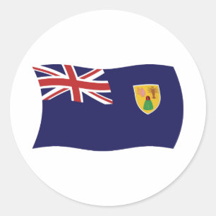 Redondo Adesivo da Bandeira das Ilhas Turcas e Caicos
