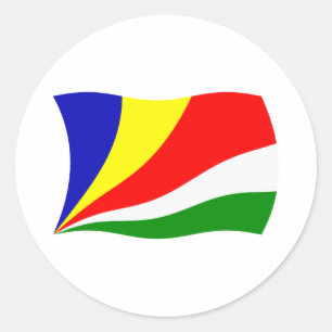 Redondo Adesivo da Bandeira das Seychelles