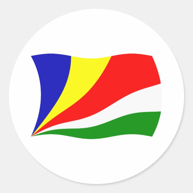 Redondo Adesivo da Bandeira das Seychelles (Frente)
