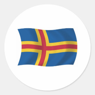 Redondo Adesivo da Bandeira de Aland