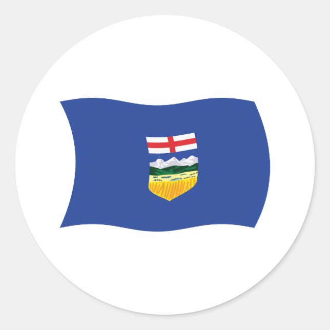 Redondo Adesivo da Bandeira de Alberta (Frente)