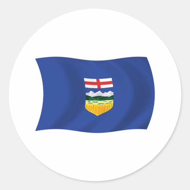 Redondo Adesivo da Bandeira de Alberta (Frente)