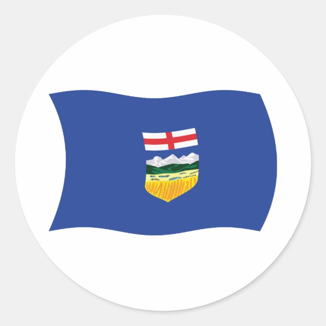 Redondo Adesivo da Bandeira de Alberta (Frente)