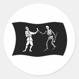 Redondo Adesivo da Bandeira de Bartholomew Roberts