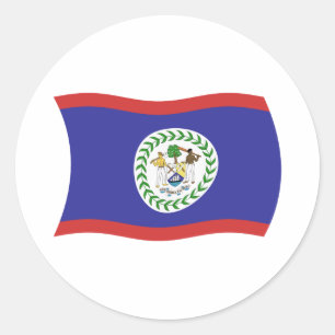 Redondo Adesivo da Bandeira de Belize