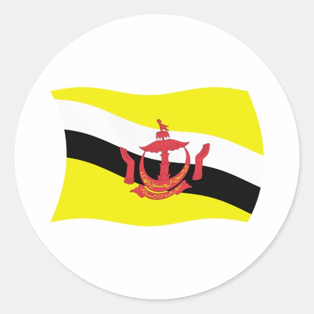 Redondo Adesivo da Bandeira de Brunei (Frente)