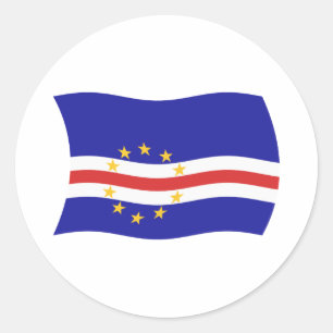 Redondo Adesivo da Bandeira de Cabo Verde