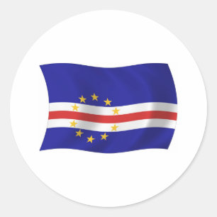 Redondo Adesivo da Bandeira de Cabo Verde