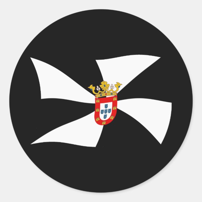 Redondo Adesivo da Bandeira de Ceuta (Frente)