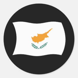 Redondo Adesivo da Bandeira de Chipre