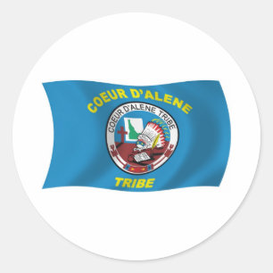 Redondo Adesivo da Bandeira de Coeur d'Alene