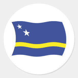 Redondo Adesivo da Bandeira de Curaçao
