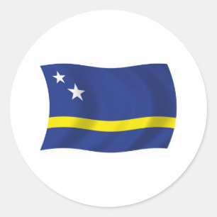 Redondo Adesivo da Bandeira de Curaçao