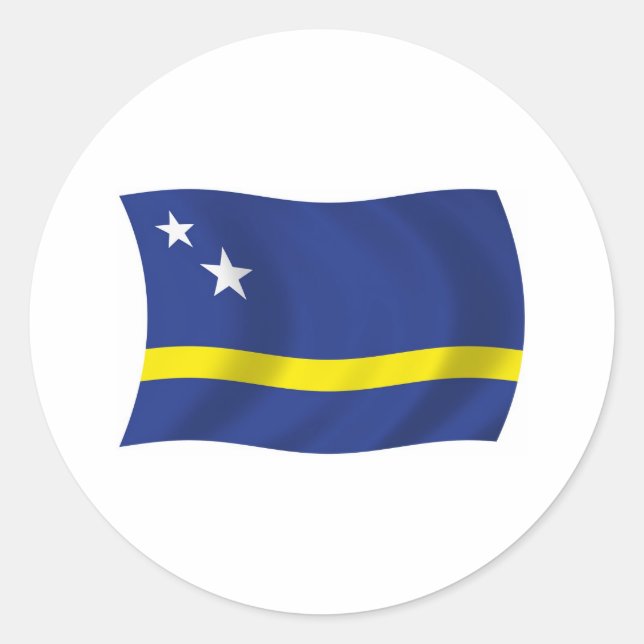 Redondo Adesivo da Bandeira de Curaçao (Frente)