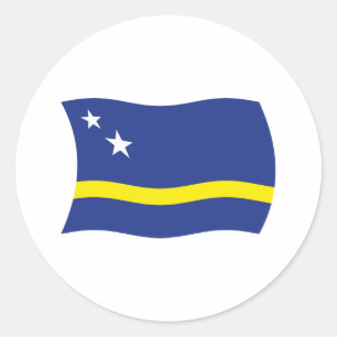 Redondo Adesivo da Bandeira de Curaçao