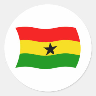Redondo Adesivo da Bandeira de Gana