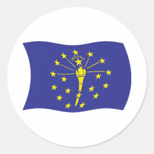 Redondo Adesivo da Bandeira de Indiana