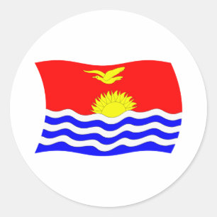 Redondo Adesivo da Bandeira de Kiribati