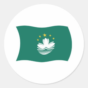Redondo Adesivo da Bandeira de Macau