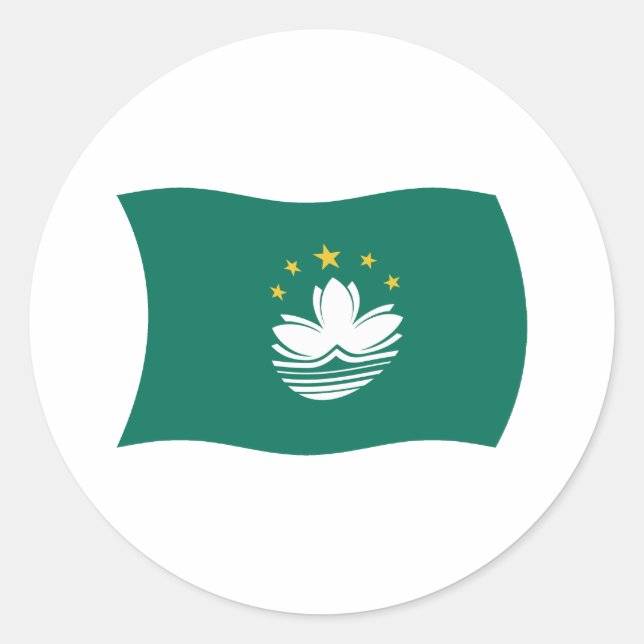 Redondo Adesivo da Bandeira de Macau (Frente)